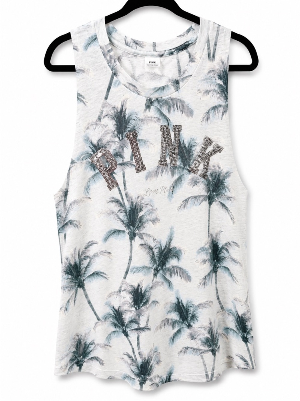 PINK Victoria's Secret Palm-Print Sleeveless Tank